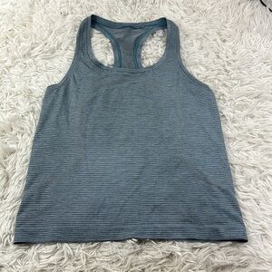 Lululemon Swiftly Tech Racerback 2.0 *Race Length Tetra Stripe Rhino Grey / Blac